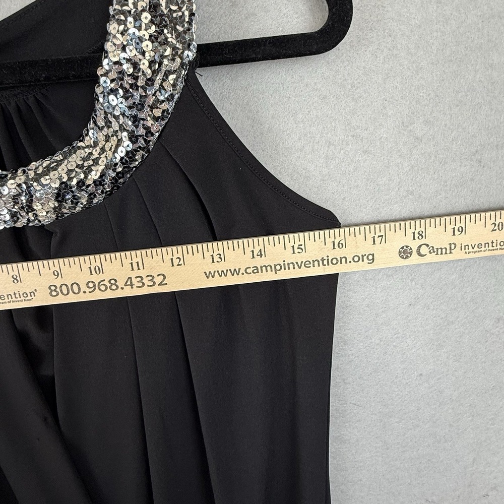 VTG Wet Seal Black Sequin Neck Halter Top/Dress Banded Sz M Sleeveless 90's Y2K - Picture 6 of 9